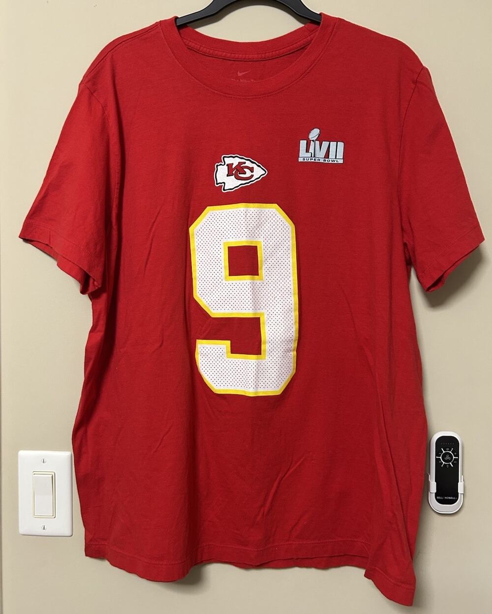 Nike Tee Smith Schuster Red Kansas City Chiefs Football Super Bowl LIVII Mens XL